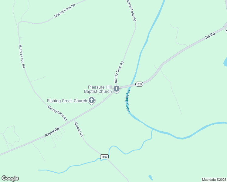 map of restaurants, bars, coffee shops, grocery stores, and more near 15415 Avent Road in Whitakers
