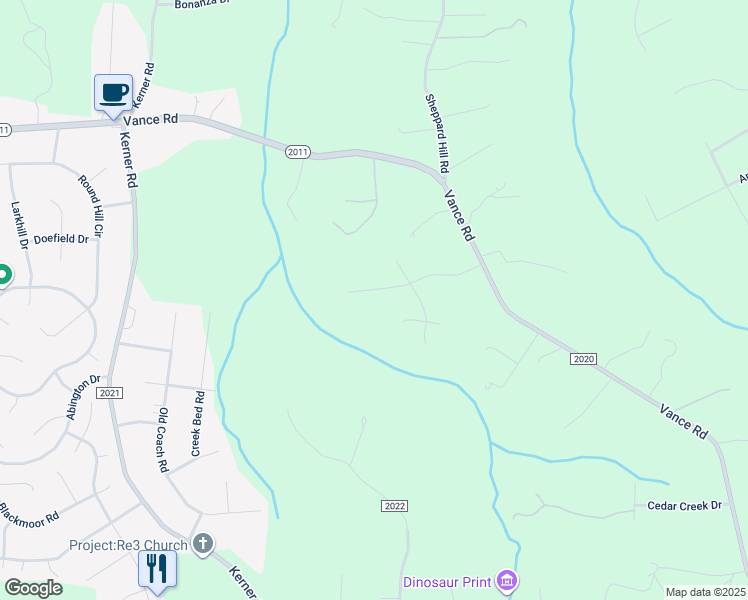 map of restaurants, bars, coffee shops, grocery stores, and more near Lenbrook Road in Kernersville