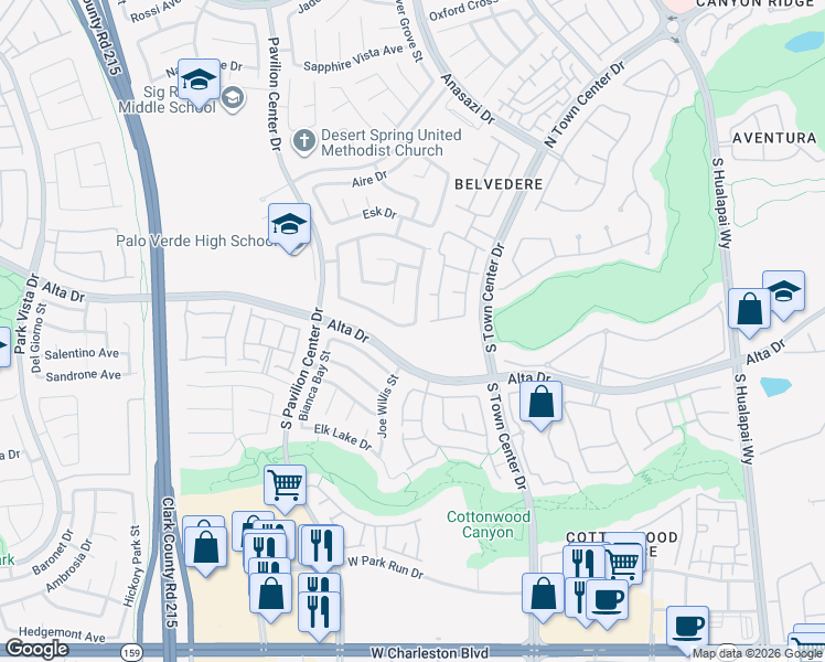 map of restaurants, bars, coffee shops, grocery stores, and more near 10605 Moon Flower Arbor Place in Las Vegas