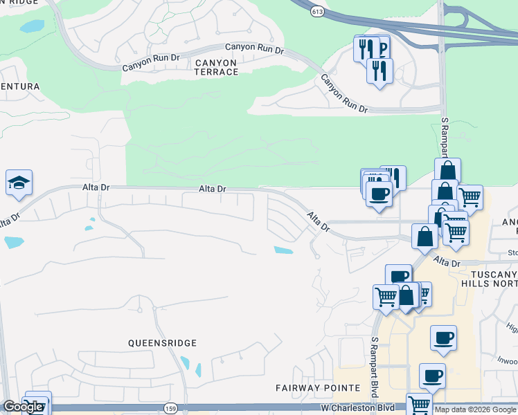 map of restaurants, bars, coffee shops, grocery stores, and more near 312 Onyx Crest Street in Las Vegas
