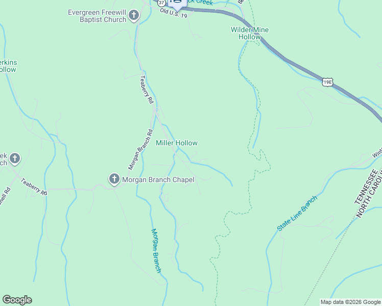 map of restaurants, bars, coffee shops, grocery stores, and more near 107 Luke Winters Rd in Roan Mountain