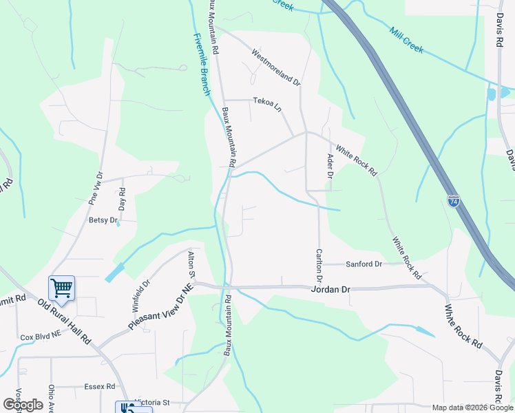 map of restaurants, bars, coffee shops, grocery stores, and more near 1605 Darien Boulevard in Winston-Salem