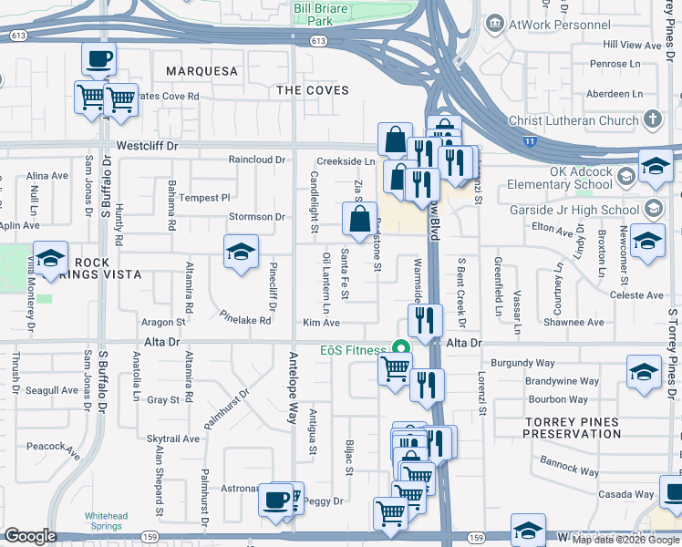 map of restaurants, bars, coffee shops, grocery stores, and more near 6908 Country Court in Las Vegas