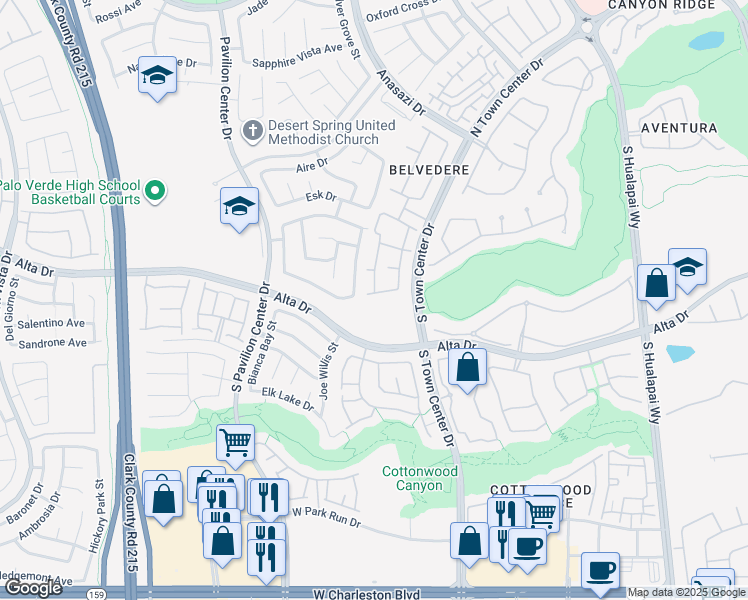 map of restaurants, bars, coffee shops, grocery stores, and more near 10553 Pine Glen Avenue in Las Vegas