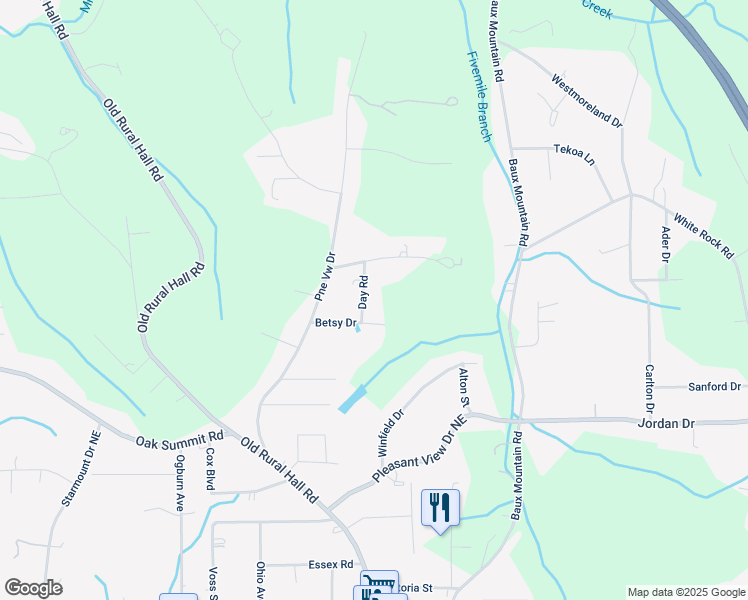 map of restaurants, bars, coffee shops, grocery stores, and more near 214 Cecil Drive in Winston-Salem