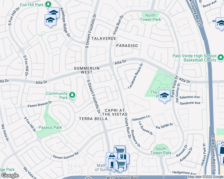 map of restaurants, bars, coffee shops, grocery stores, and more near 557 El Loro Street in Las Vegas