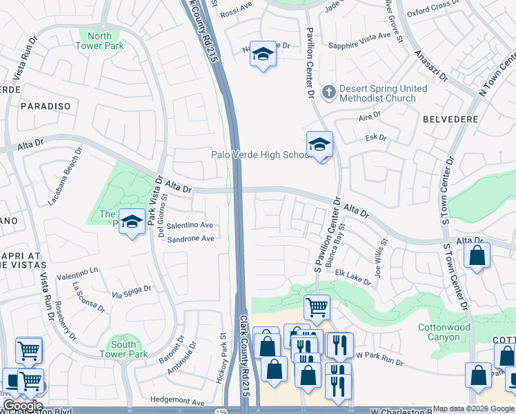 map of restaurants, bars, coffee shops, grocery stores, and more near 528 Aspen Leaf Street in Las Vegas