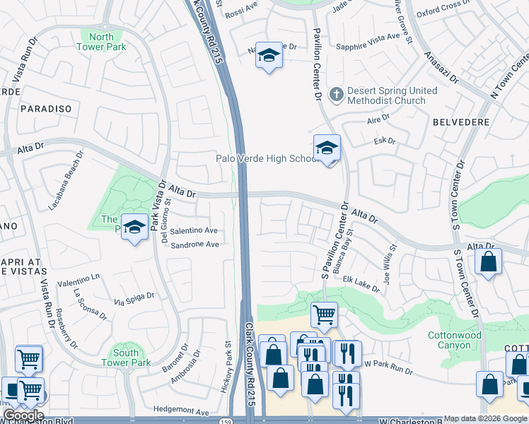 map of restaurants, bars, coffee shops, grocery stores, and more near 528 Aspen Leaf Street in Las Vegas