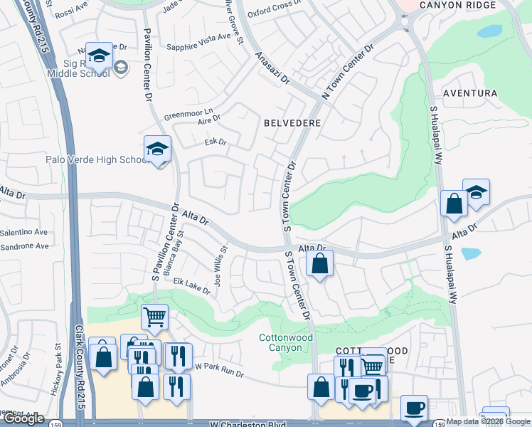map of restaurants, bars, coffee shops, grocery stores, and more near 401 Pine Haven Street in Las Vegas