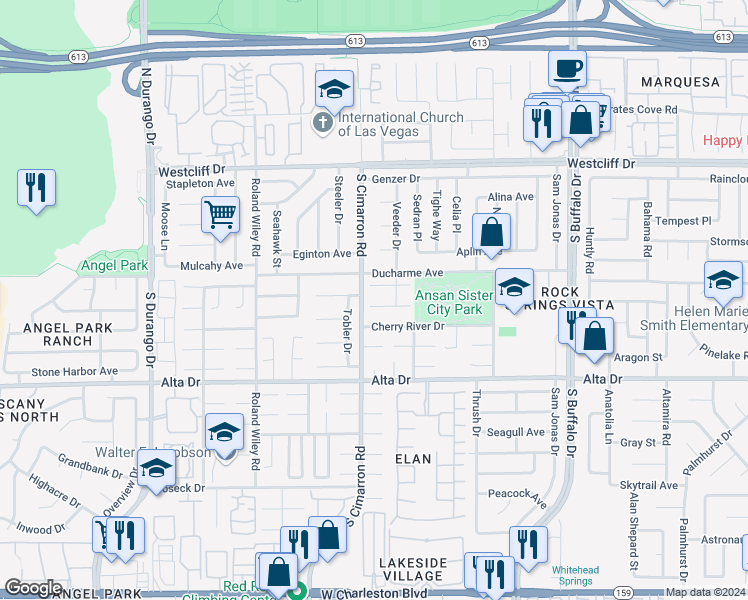 map of restaurants, bars, coffee shops, grocery stores, and more near 8024 Celebreeze Court in Las Vegas