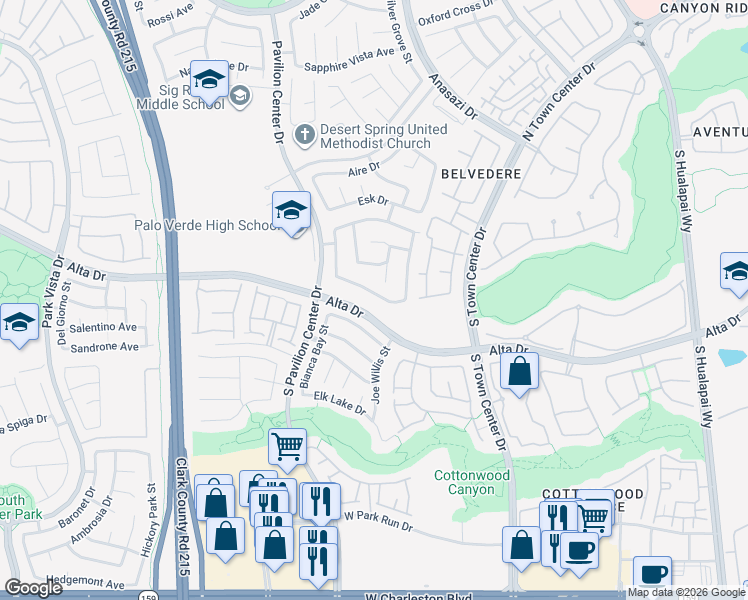 map of restaurants, bars, coffee shops, grocery stores, and more near in Las Vegas