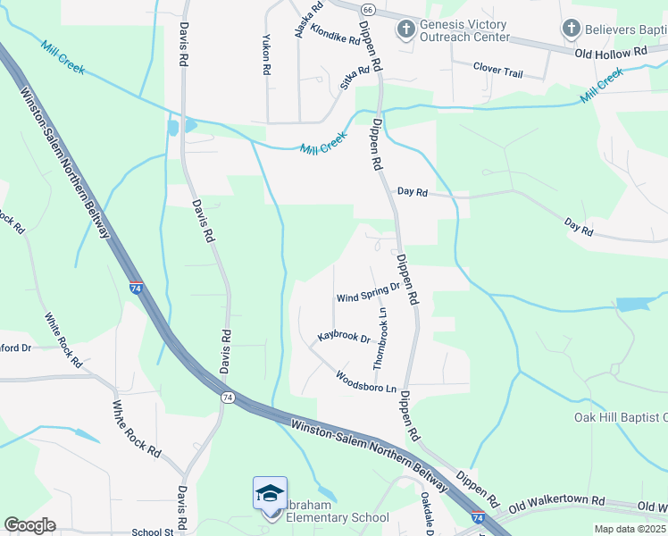 map of restaurants, bars, coffee shops, grocery stores, and more near 4913 Shulbrook Drive in Winston-Salem