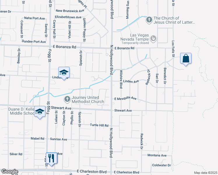 map of restaurants, bars, coffee shops, grocery stores, and more near 6688 Martinsville Place in Las Vegas