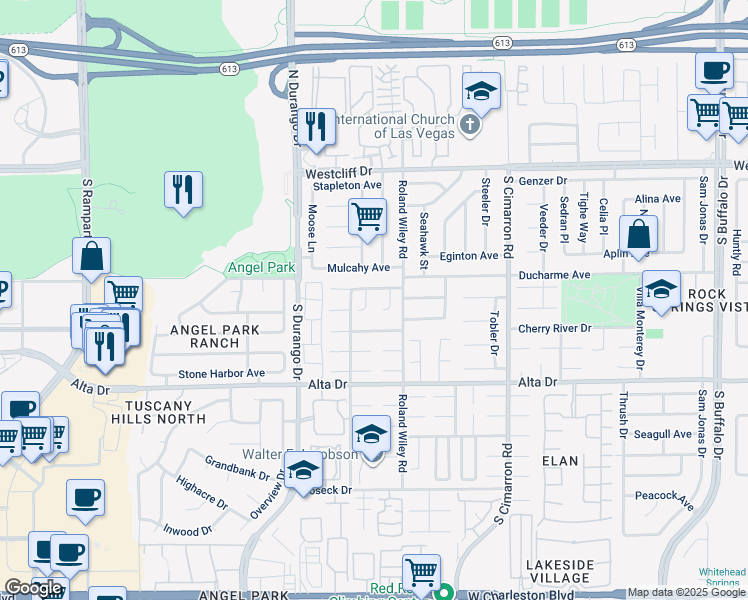 map of restaurants, bars, coffee shops, grocery stores, and more near 312 Dockside Court in Las Vegas