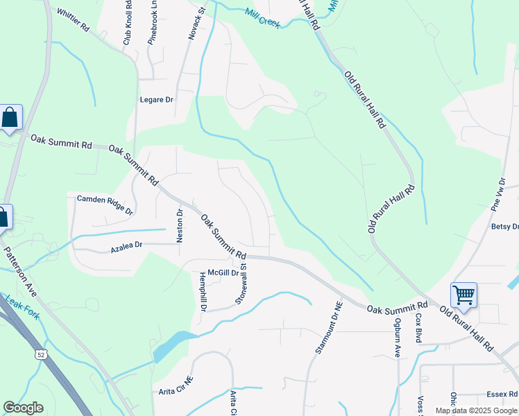 map of restaurants, bars, coffee shops, grocery stores, and more near 4330 Oak Pointe Drive in Winston-Salem