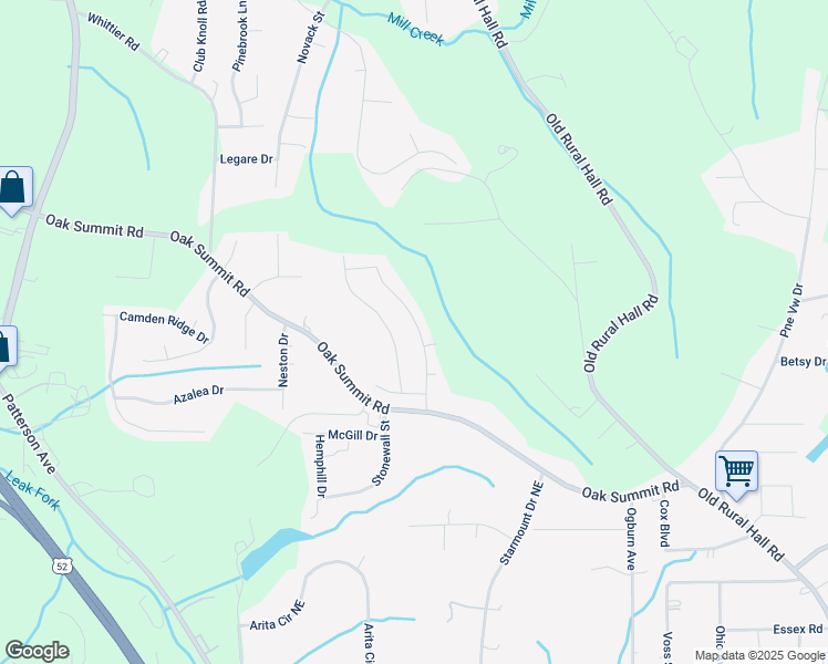map of restaurants, bars, coffee shops, grocery stores, and more near 4330 Oak Pointe Drive in Winston-Salem