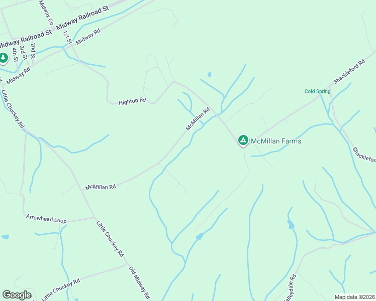 map of restaurants, bars, coffee shops, grocery stores, and more near 965 McMillan Road in Midway