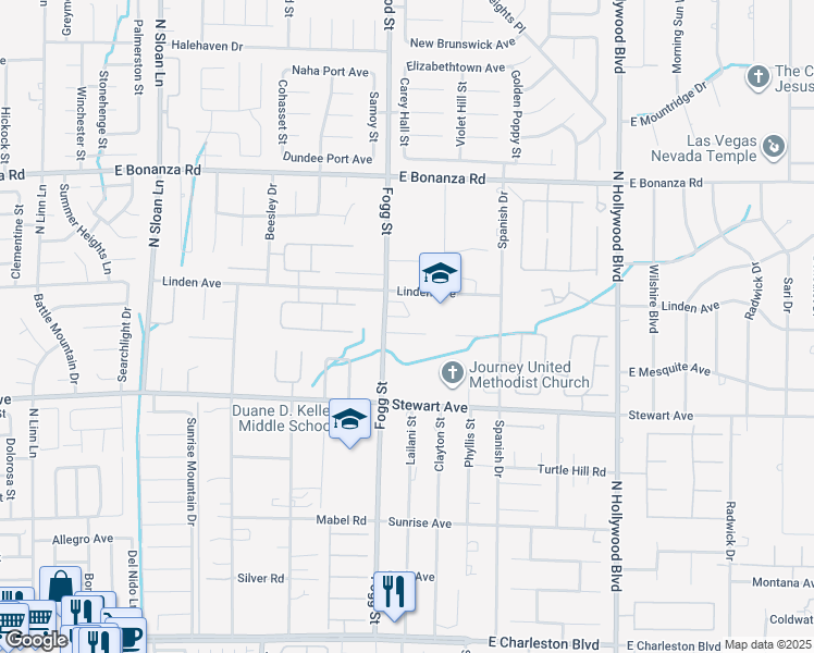 map of restaurants, bars, coffee shops, grocery stores, and more near 534 Fogg Street in Las Vegas