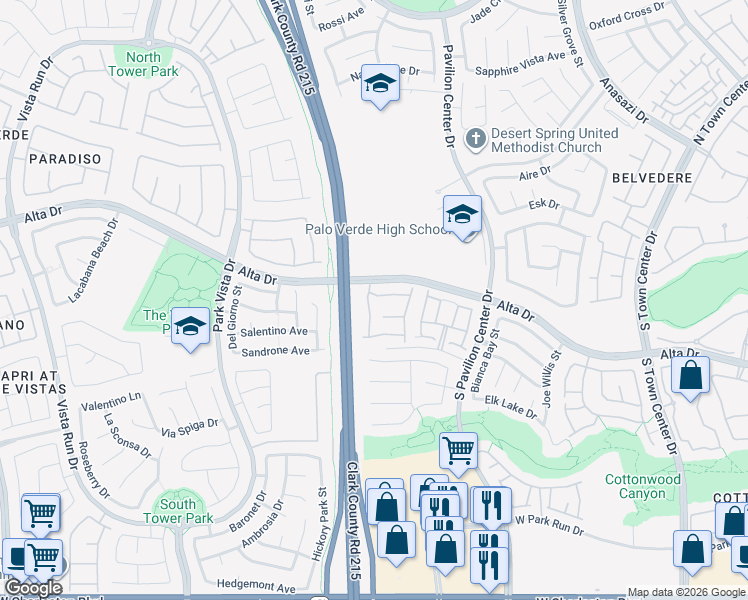 map of restaurants, bars, coffee shops, grocery stores, and more near 528 Aspen Leaf Street in Las Vegas