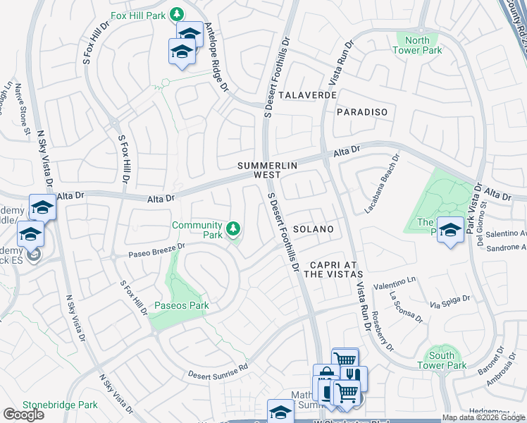 map of restaurants, bars, coffee shops, grocery stores, and more near 545 Ivy Spring Street in Las Vegas