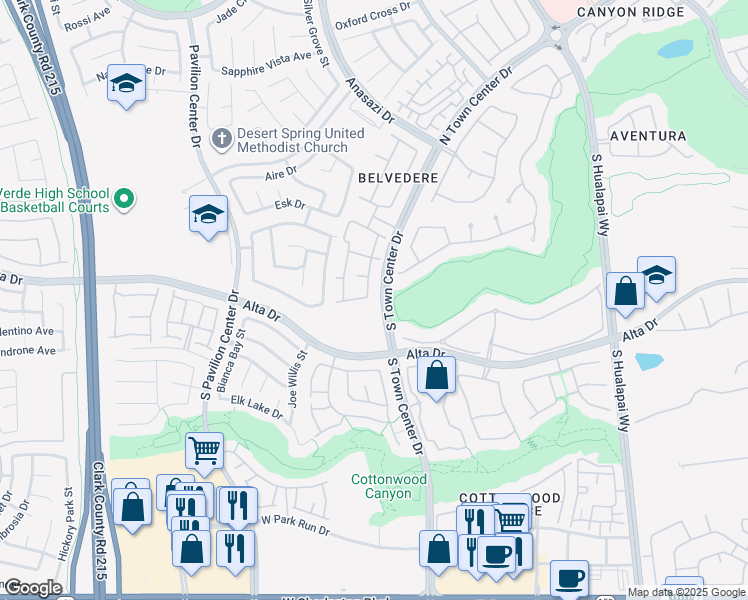 map of restaurants, bars, coffee shops, grocery stores, and more near 424 Pine Haven Street in Las Vegas