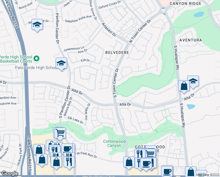 map of restaurants, bars, coffee shops, grocery stores, and more near 424 Pine Haven Street in Las Vegas