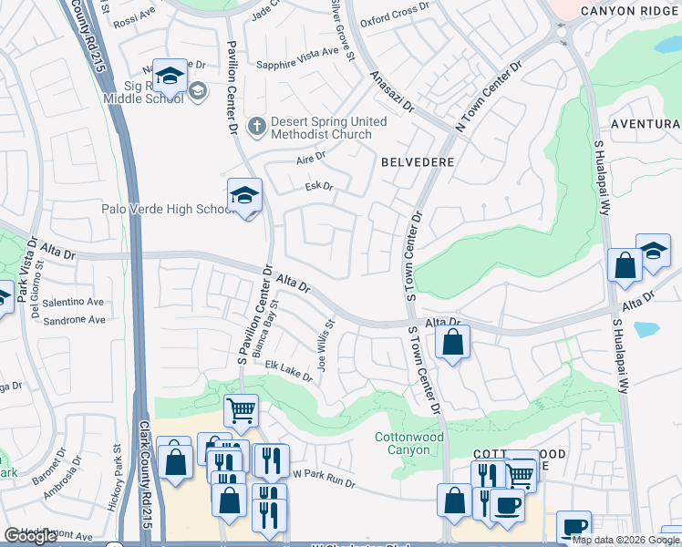 map of restaurants, bars, coffee shops, grocery stores, and more near 10612 Moon Flower Arbor Place in Las Vegas