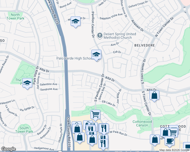 map of restaurants, bars, coffee shops, grocery stores, and more near Majorca Street in Paradise