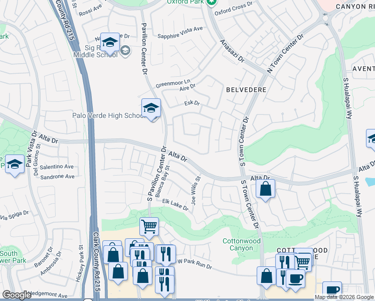 map of restaurants, bars, coffee shops, grocery stores, and more near 10700 Moon Flower Arbor Place in Las Vegas