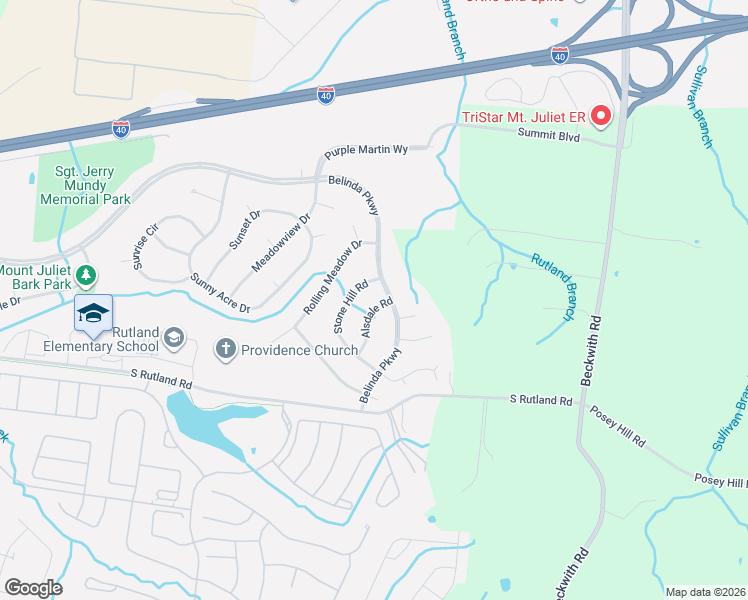 map of restaurants, bars, coffee shops, grocery stores, and more near 1600 Alsdale Road in Mt. Juliet