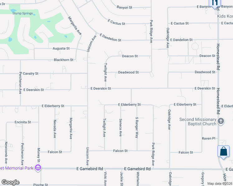 map of restaurants, bars, coffee shops, grocery stores, and more near 2231 East Deerskin Street in Pahrump