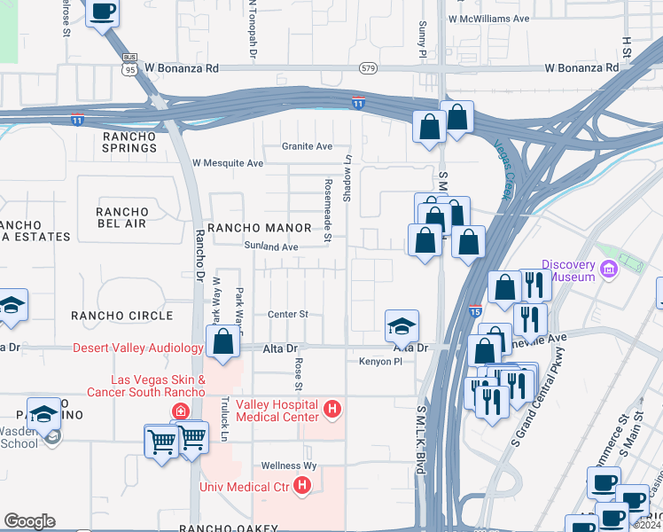 map of restaurants, bars, coffee shops, grocery stores, and more near 253 Floating Lily Court in Las Vegas