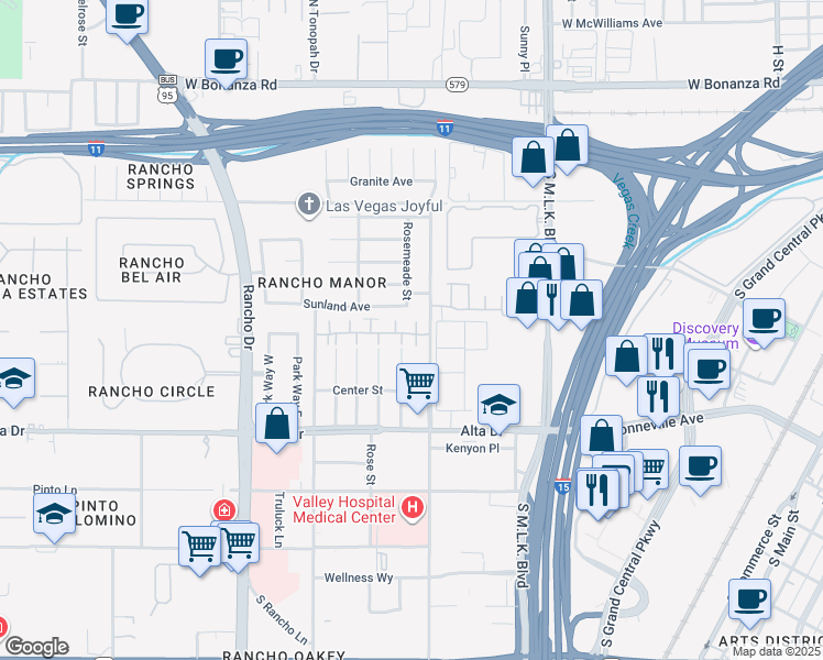 map of restaurants, bars, coffee shops, grocery stores, and more near 253 Floating Lily Court in Las Vegas