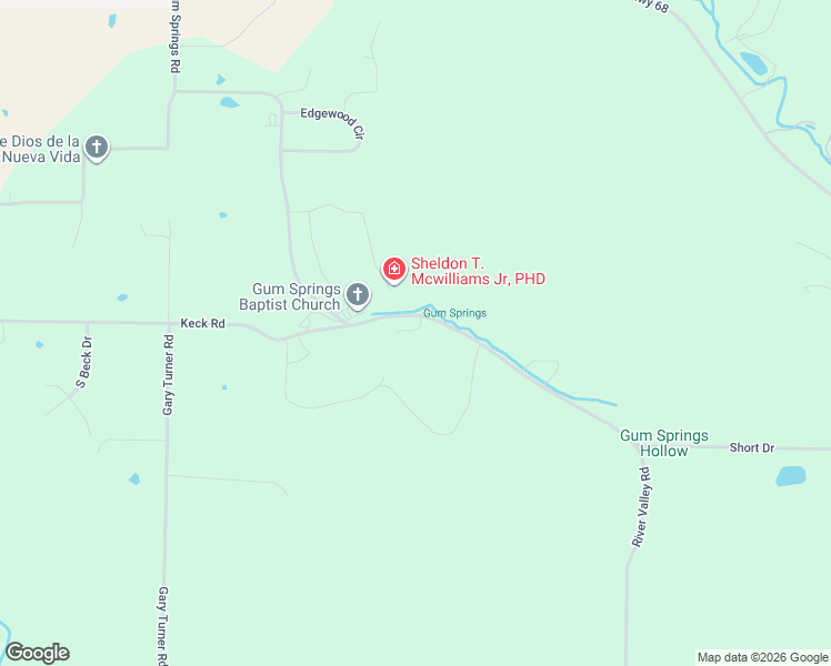 map of restaurants, bars, coffee shops, grocery stores, and more near 19925 Keck Road in Siloam Springs