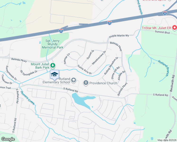 map of restaurants, bars, coffee shops, grocery stores, and more near 600 Meadowview Dr in Mt Juliet