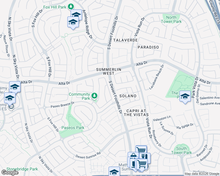 map of restaurants, bars, coffee shops, grocery stores, and more near 548 Ivy Spring Street in Las Vegas