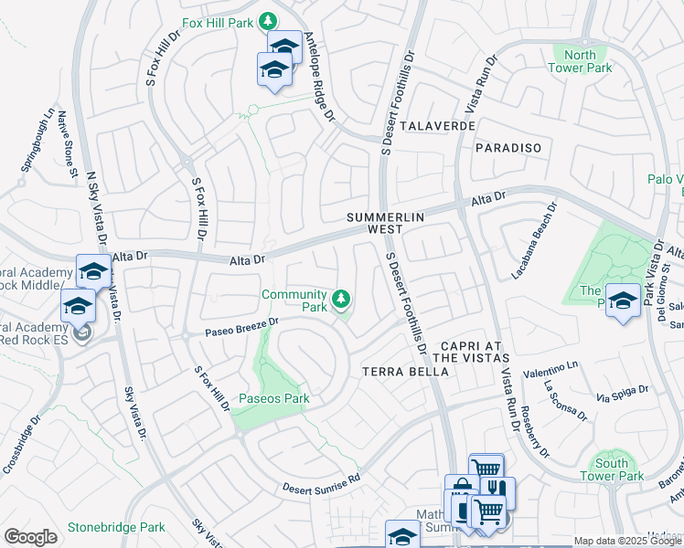 map of restaurants, bars, coffee shops, grocery stores, and more near 536 Puenta Del Rey Street in Las Vegas