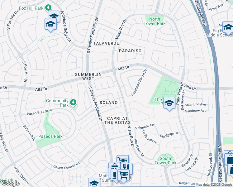 map of restaurants, bars, coffee shops, grocery stores, and more near 557 El Loro Street in Las Vegas