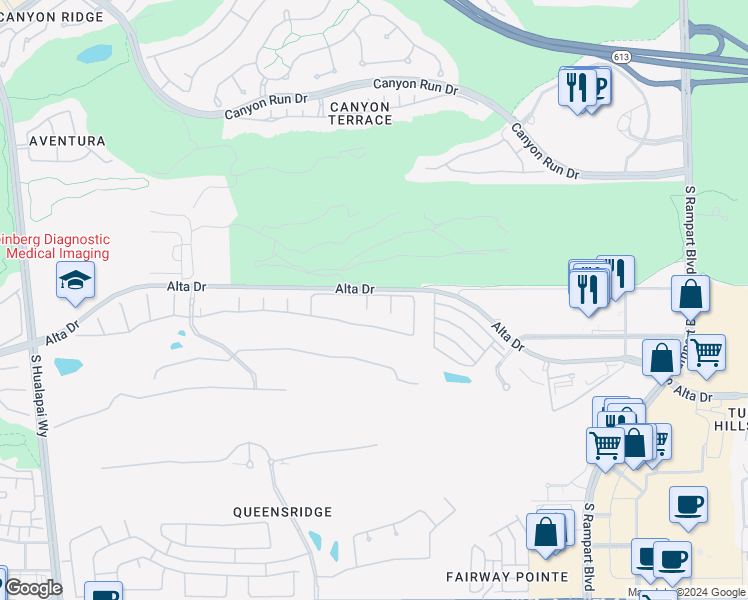 map of restaurants, bars, coffee shops, grocery stores, and more near 300 Prince Charming Court in Las Vegas