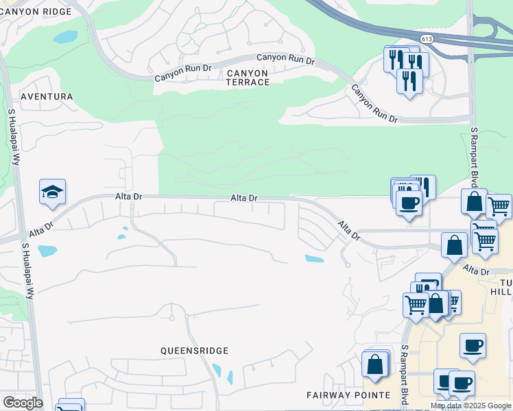 map of restaurants, bars, coffee shops, grocery stores, and more near 300 Prince Charming Court in Las Vegas