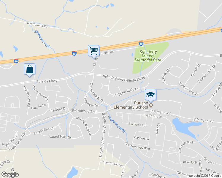 map of restaurants, bars, coffee shops, grocery stores, and more near 110 Southeast Springdale Drive in Mount Juliet