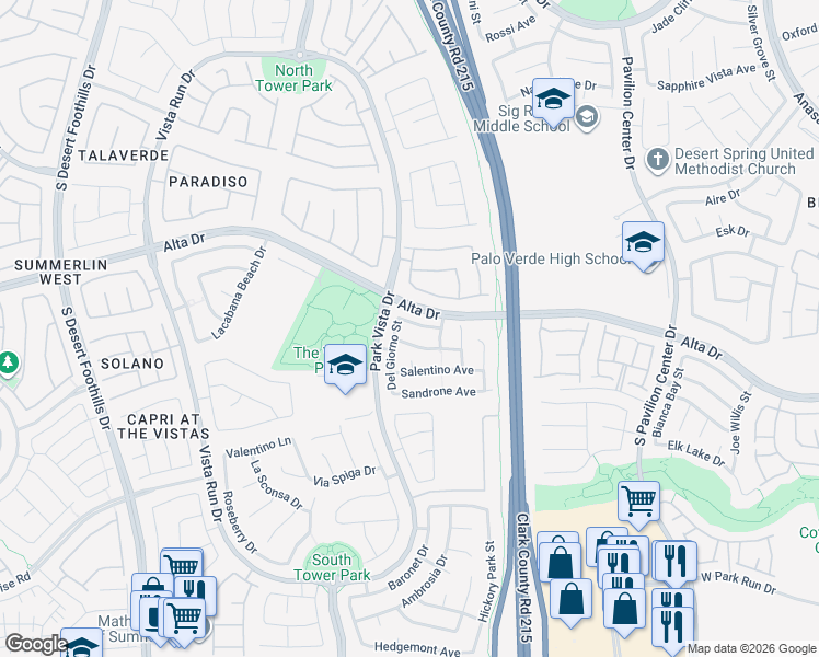 map of restaurants, bars, coffee shops, grocery stores, and more near 11239 Tribiani Avenue in Las Vegas