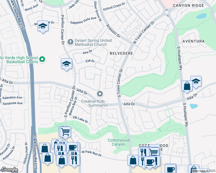 map of restaurants, bars, coffee shops, grocery stores, and more near 10524 Pine Glen Avenue in Las Vegas