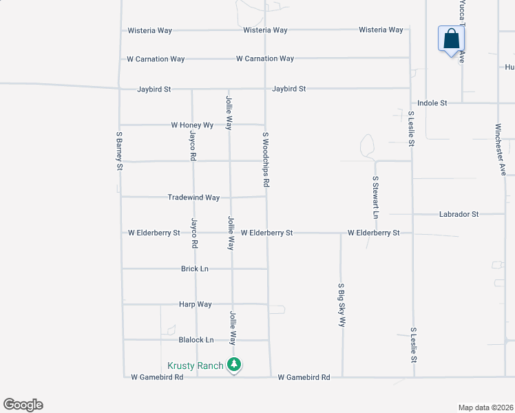 map of restaurants, bars, coffee shops, grocery stores, and more near 3410 South Woodchips Road in Pahrump
