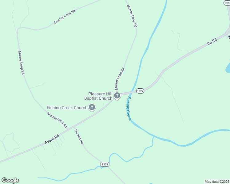 map of restaurants, bars, coffee shops, grocery stores, and more near 15415 Avent Road in Whitakers