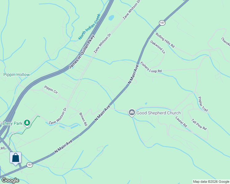 map of restaurants, bars, coffee shops, grocery stores, and more near 1002 Quail Run in Erwin