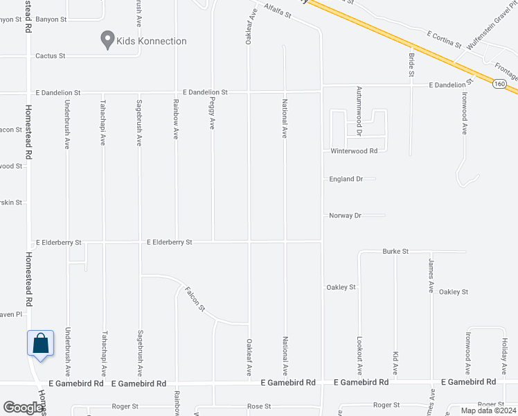 map of restaurants, bars, coffee shops, grocery stores, and more near 3391 Oakleaf Ave in Pahrump