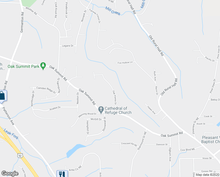 map of restaurants, bars, coffee shops, grocery stores, and more near 4354 Oak Pointe Drive in Winston-Salem