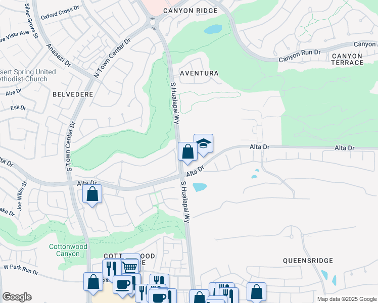 map of restaurants, bars, coffee shops, grocery stores, and more near 10050 Alta Drive in Las Vegas