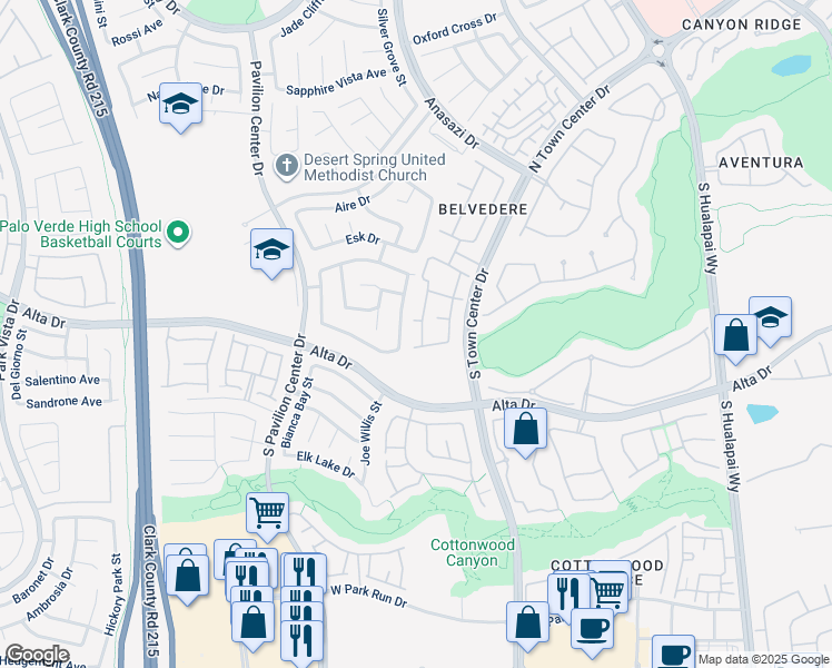 map of restaurants, bars, coffee shops, grocery stores, and more near 401 Amber Pine Street in Las Vegas
